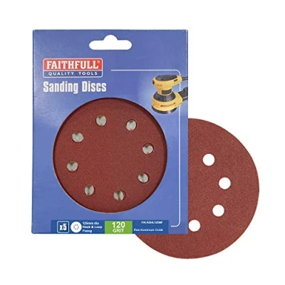 Image of Faithfull ADHL125MF 125mm Hook and Loop Sanding Disc DID3 Medium Fine (Pack of 5), Bunt