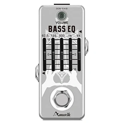Image of Amuzik EQ Guitar Effects Pedal 5 Band Bass Equalizer Pedals Mini Size Graphic For True Bypass Aluminium Alloy