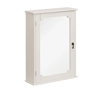 Image of Premier Housewares Bathroom Storage With Mirror Wall Cabinets Cabinet Ivory 66h x 48w 16d cm