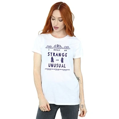 Image of Beetlejuice Women&#039;s Strange and Unusual Boyfriend Fit T Shirt Large White