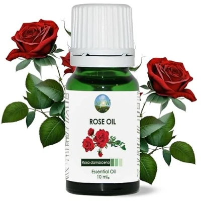 Image of Rose Essential Oils, 100% Pure Oil Therapeutic Grade for Hair Growth, Oils Diffusers Home, Aromatherapy Oil, Sleep, Relax, Massage, Candles Vegan &amp; UK Made 10ml