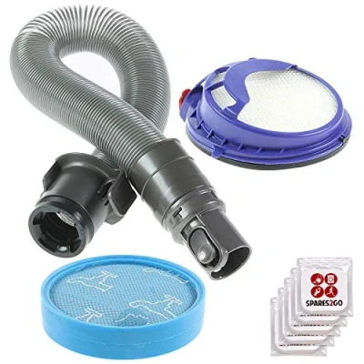 Image of SPARES2GO Hose, Pre &amp; Post Motor Filter Kit + Freshener Tabs Compatible with Dyson DC25 DC25i Vacuum Cleaner