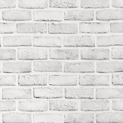 Image of Ohmywor Brick Wallpaper Self Adhesive Peel and Stick White Wall Effect Panels Vinyl Waterproof for Bathroom Living Room Bedroom Decor 45x600CM