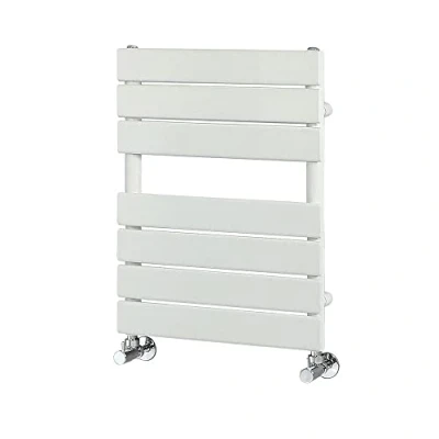 Image of Milano Lustro White Flat Panel Heated Towel Rail 600mm x 400mm
