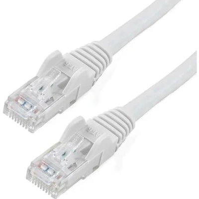 Image of StarTech.com 75ft CAT6 Ethernet Cable White CAT 6 Gigabit Wire 650MHz 100W PoE RJ45 UTP Network/Patch Cord Snagless w/Strain Relief Fluke Tested/Wiring is UL Certified/TIA (N6PATCH75WH)