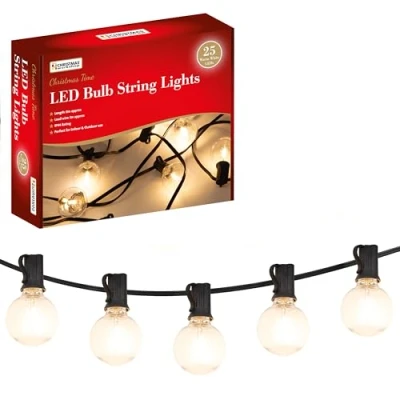 Image of The Christmas Workshop 73709 LED Globe String Lights / 25 x Outdoor IP44 Waterproof/Connectable Design/Warm White Light Colour