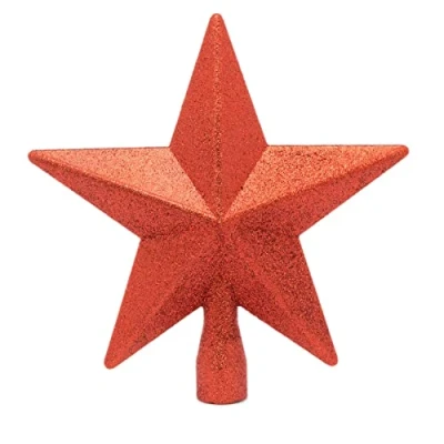 Image of Stylish Red Star Christmas Tree Topper Xmas Decorations