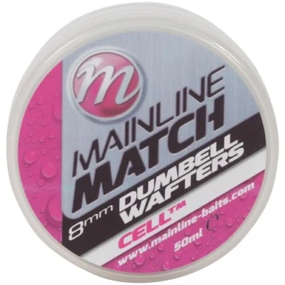 Image of Mainline M3106 Match Dumbell Wafters 8 mm 50ml White Cell Fishing Wafter Hook Bait Hookbaits