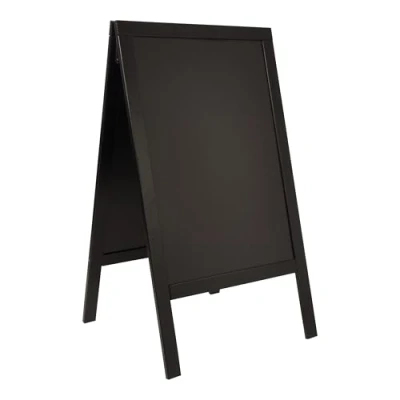 Image of Securit SBSBL120 Duplo pavement chalkboard with lacquered pinewood frame.