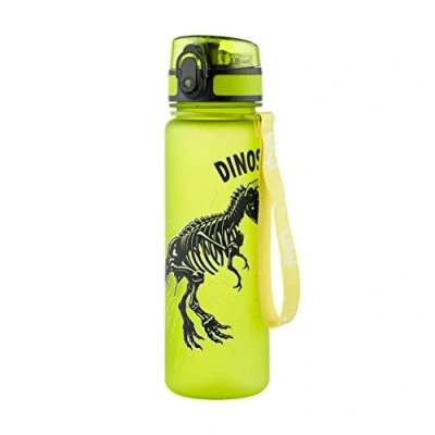 Image of Baagl Tritan Water Bottle, Leakproof One Click Flip Lid 500ml Drink Reusable with Scale, Daily Drinking Bottle Strap for Kids, Children, School, Sport