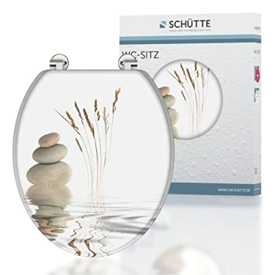 Image of Schütte Balance 80022 Wooden Core Suitable for All Standard Bowls, Maximum Load of The Toilet Seat 150 kg, Stone Design and Lid, Motif