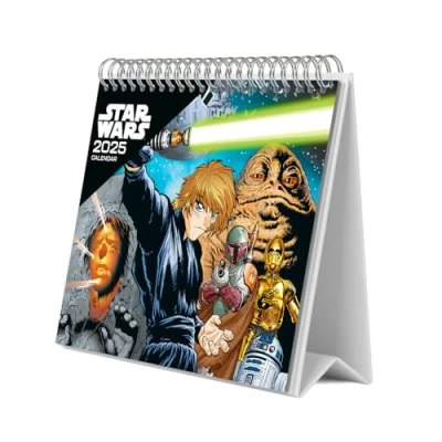 Image of Grupo Erik Star Wars Desk Calendar 2025 8 x 7 inches 20 17 cm 12 Month Planner, Desktop 2025, Gifts, Merchandise
