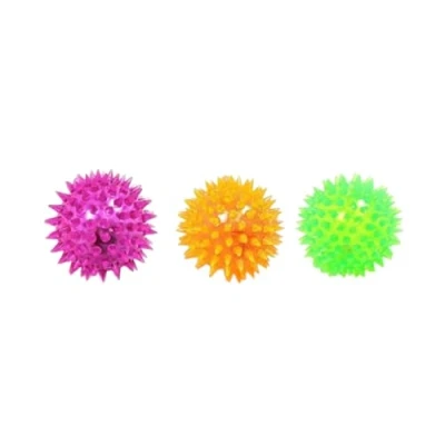 Image of DIOXSTAR Flashing Light Up Spikey Ball for Kids, Sound and LED Light, Colourful Balls, Stress Relief Toy, Fun Best Birthday Gift, Assorted Colours (3 PCS)