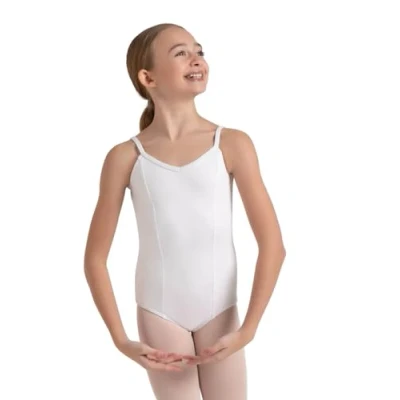 Image of Capezio Girls&#039; Classics Princess Camisole Leotard White Intermediate (6 6X)