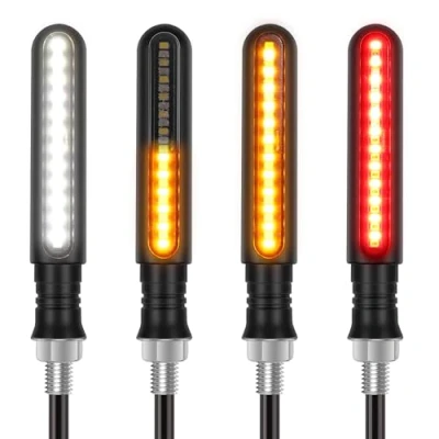 Image of Kinstecks 4PCS Motorcycle Indicators Flowing Turn Signal Lights Motorbike Turning Daytime Running Brake 12V for Scooter Quad Cruiser Off Road