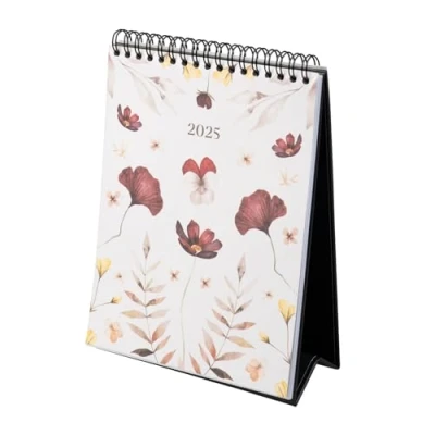 Image of Kokonote Desk Calendar 2025 Nuit Florale 7.9 x 5.9 inches 20 15 cm 12 Month Planner, Desktop Flower 2025, Floral