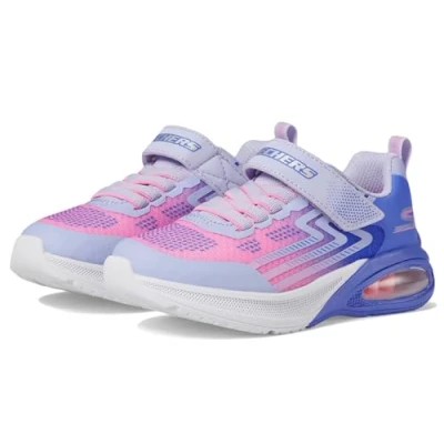 Image of Skechers Girls Microspec Max Advance Sneaker, Black Lavender, 10 UK Child