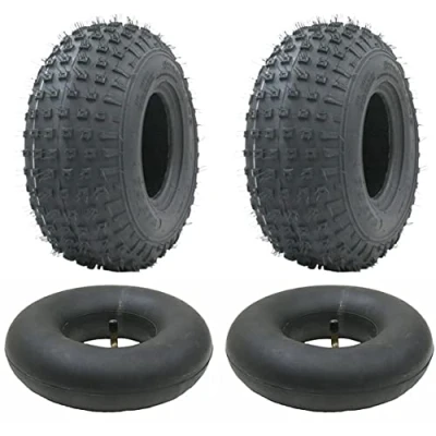 Image of 145/70 6 ATV Tyres &amp; Tubes Knobby 50cc 90cc 110cc 75kgs Wanda P319 (Set of 2)
