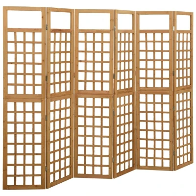 Image of vidaXL 6 Panel Room Divider/Trellis Solid Fir Wood 242.5x180 cm