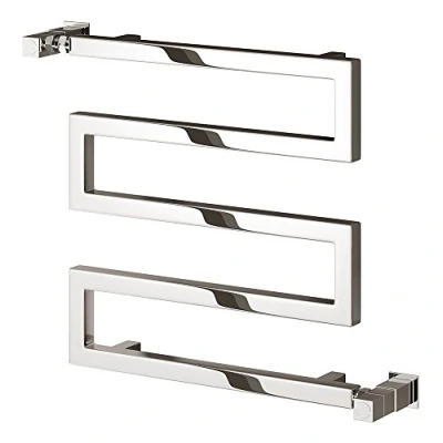 Image of Reina Serpe Chrome Straight Square Designer Heated Towel Rail 270mm x 500mm Central Heating