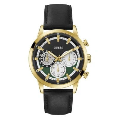 Image of GUESS Men Analog Quartz Watch with Leather Strap GW0581G2