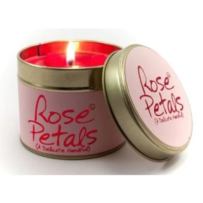 Image of Lily Flame Scented Candle in a Presentation Tin Rose Petals