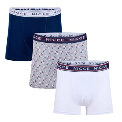Image of Nicce Mens &#039;Porter&#039; Soft Cotton Boxer Shorts, 3 Pack, XL, Assorted