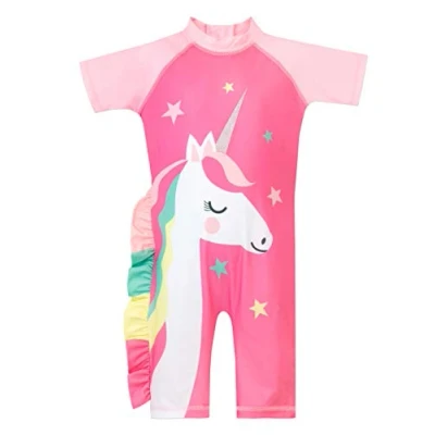 Image of Harry Bear Girls Surfsuit Unicorn Pink 5 6 Years