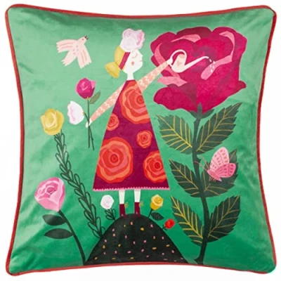 Image of Kate Merritt Flower Girl Cushion Cover, 43 x 43cm