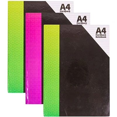 Image of 3X A4 Hardback Notebooks Ruled Note Paper