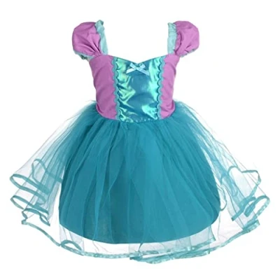 Image of Lito Angels Princess Mermaid Fancy Dress Up Costume for Girls Kids Birthday Party Tulle Skirt Age 2 3 Years 108