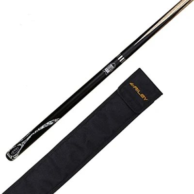 Image of Riley Unisex Rmod 13am Moderno 2 Piece North American Ash Snooker Cue with WAC System 145cm 9 5mm tip soft cu, black butt/ natural wood shaft, 57 UK