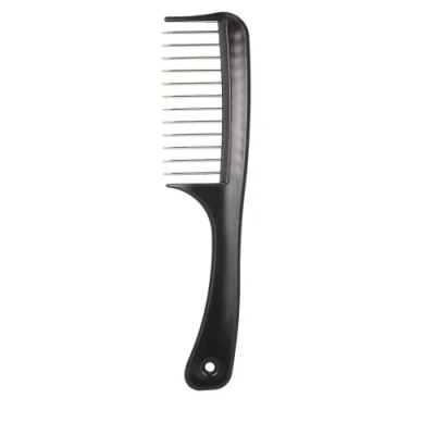 Image of Metal Afro Comb Wide Teeth Curly Hairbrush Hair Fork Pik Fist Shape Handle Haird (Comb Teeth)