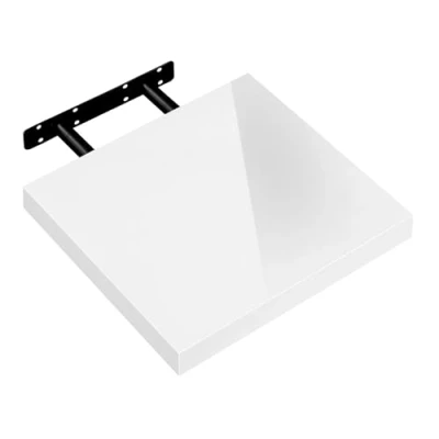 Image of eSituro Floating Shelf, Wall White High Gloss Mounted Storage Shelf for Bedroom/Living Room/Kitchen/Bathroom/Hallway, W30xD22.9xT3.8 cm