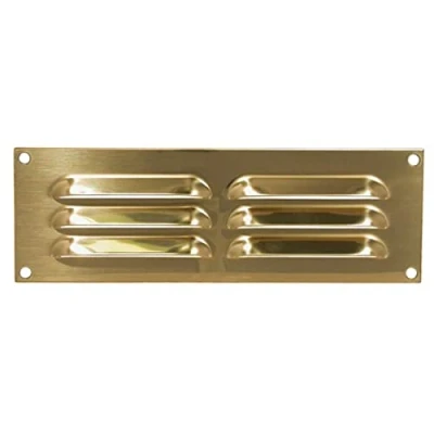 Image of Polished Brass Heavy Duty 229mm x 76mm Hooded Louvre Air Vent