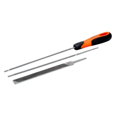 Image of Bahco 168 COMBI 4.8 &quot;Ergo&quot; Chain Saw Files Set, Multi Colour, 200/4.8 mm, Set of 3 Piece