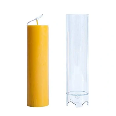 Image of TARTIERY Candle Mold for Making Plastic Pillar Kit Conjoined Cylindrical DIY Mould Large Cylinder Rib Molds Supplies Set