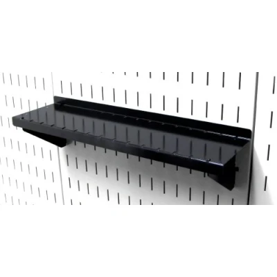 Image of Wall Control Pegboard Shelf 4&quot; x 16&quot; Deep and Slotted Tool Board, Black, ASM SH 1604 B