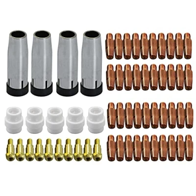 Image of RIVERWELD 24KD MB24 Contact Tip 0.8mm 1.0mm Conical Gas Nozzle Holder Fit MIG MAG Co2 Welding Torch 59pcs