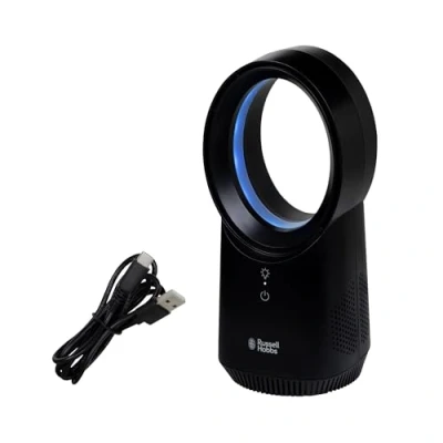 Image of RUSSELL HOBBS RHBLDLUSB25B 5&quot; Bladeless Tower Fan Black, Black