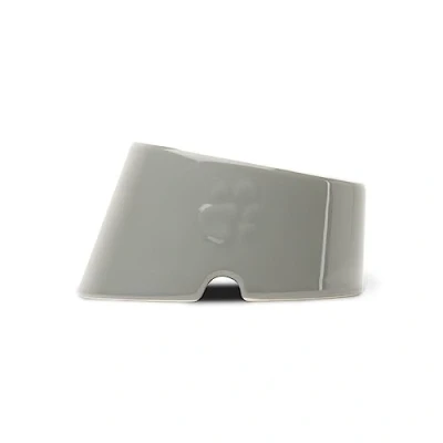 Image of Scruffs Icon Slanted Stoneware Dog Bowl for Flat Faced Dogs 18 cm x 15 10.5 Grey