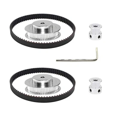 Image of Befenybay 2Kit 2GT Synchronous Wheel 20&amp;60 Teeth 5mm Bore Aluminum Timing Pulley with 2pcs Length 200mm Width 6mm Belt (20 60T 5B 6)