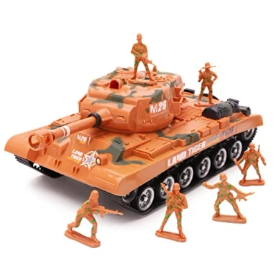 Image of Toyland® &quot;Combat Mission Boys Friction Powered Army Tank &amp; Soldiers Military Playset