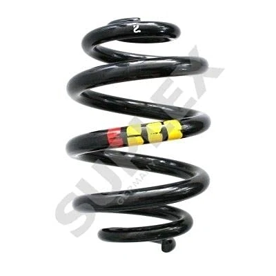 Image of 7E0511115B, 7H0511115AG, 7H0511115G Coil spring SUPLEX 39459 Rear Axle Mini Block, with inconstant wire diameter yellow (3x), Orange