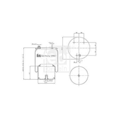 Image of 1286251, 1697680 Boot, air suspension FEBI BILSTEIN 38607 Rear Axle Left, Right