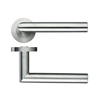 Image of Mitred Lever 19mm Screw on Rose (Sprung) in Stainless Steel ZPS010SS