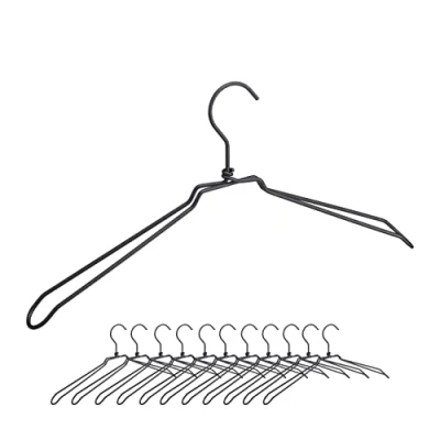 Image of Relaxdays Set of 12 Clothes Shirts, Jackets &amp; Blouses, Industrial Design, Metal, 45 cm Wide, Hanger, Black, Item