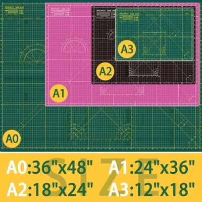 Image of Self Healing Cutting mat A1, 24&quot; x 36&quot; Fabric Double Sided 5 Ply Craft Board for Sewing,Crafts,Fabric, Quilting, Scrapbooking Projects, Green/Green Shiny Merry