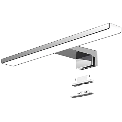 Image of Aogled Led Mirror Light Bathroom 10W 820LM 40cm 230V 6000K,Stainless Steel 3 in 1 IP44 Class II Slim 400mm Bath Lamp,No Flicker, Front/Wall Lighting Daylight White