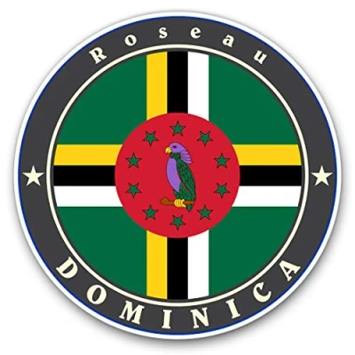Image of 2 x Heart Stickers 10 cm Roseau Dominica Flag Map Fun Decals for Laptops,Tablets,Luggage,Scrap Booking,Fridges #5043